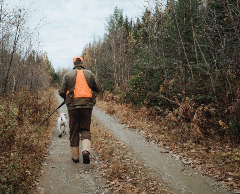 Writer Gregg Elliot walking into a New England upland hunting cover