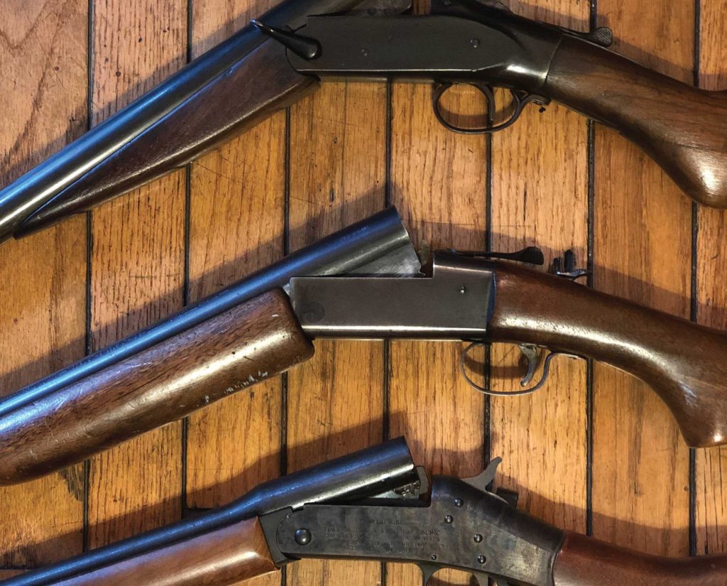 A spread of single shot shotgun models.