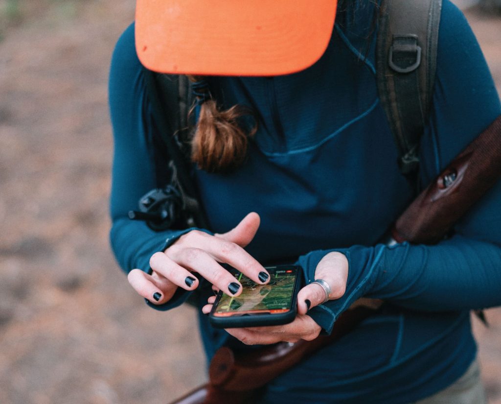 The author uses OnX maps to find upland birds