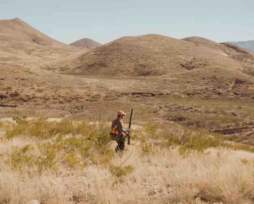 A quail hunter in the Arizona desert