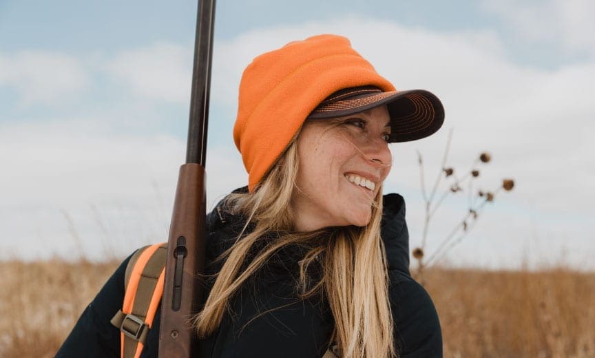 Pheasants Forever employee Marissa Jensen on a bird hunt in Nebraska.