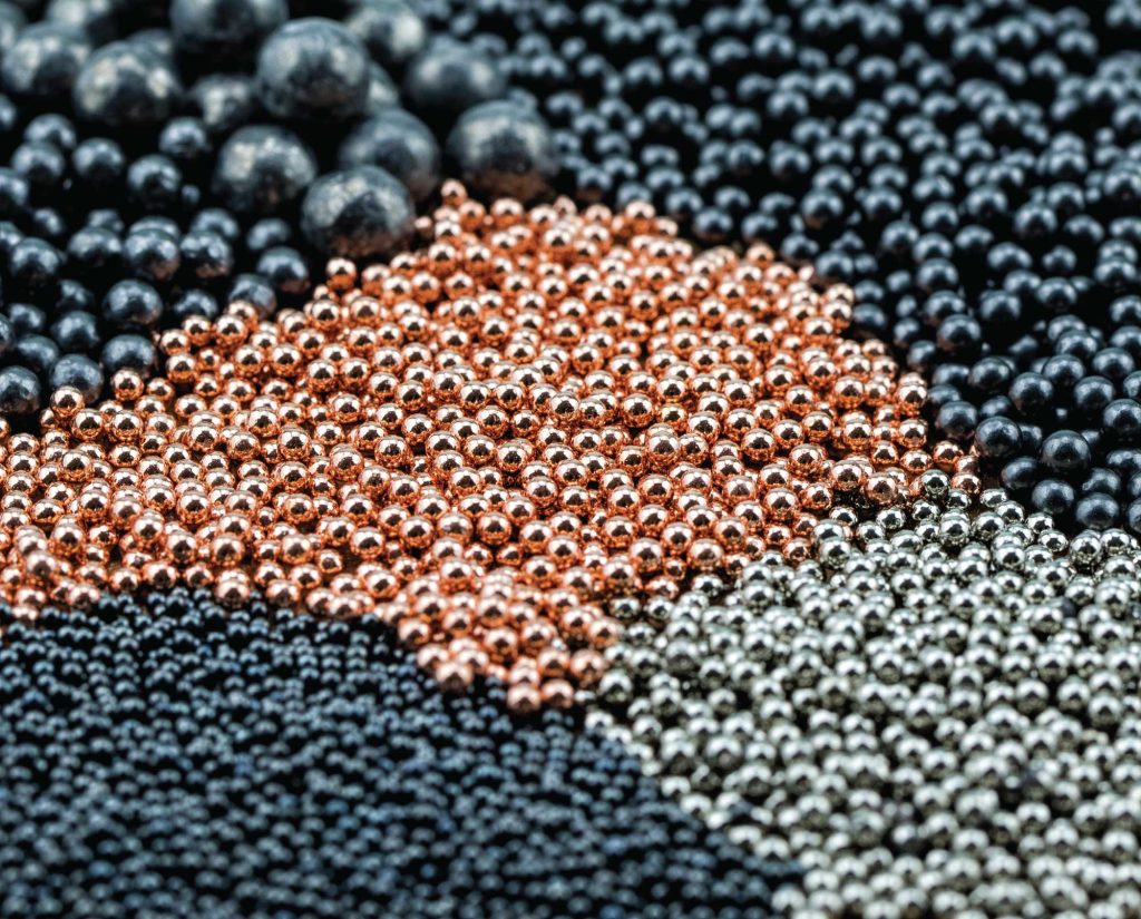 Various types of steel and lead pellets