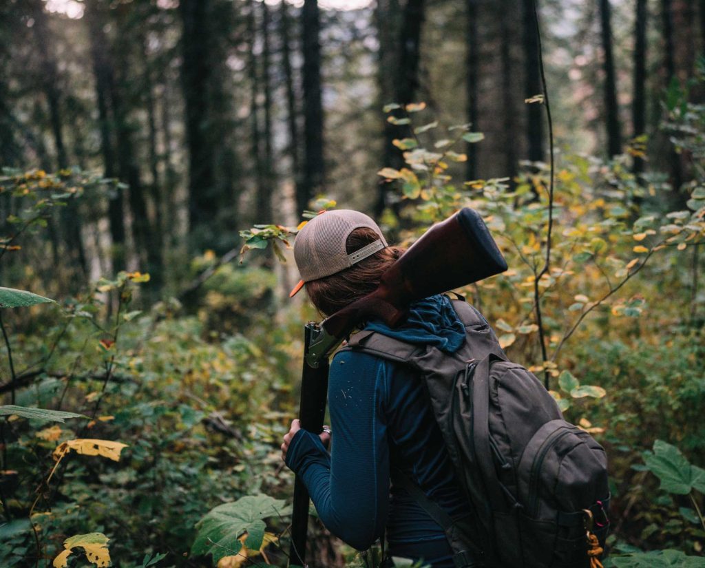 Author walk through thick grouse cover