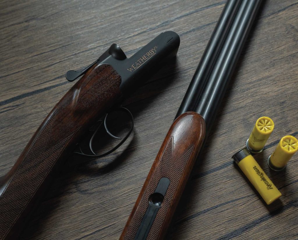 Weatherby Orion SxS shotgun broken down