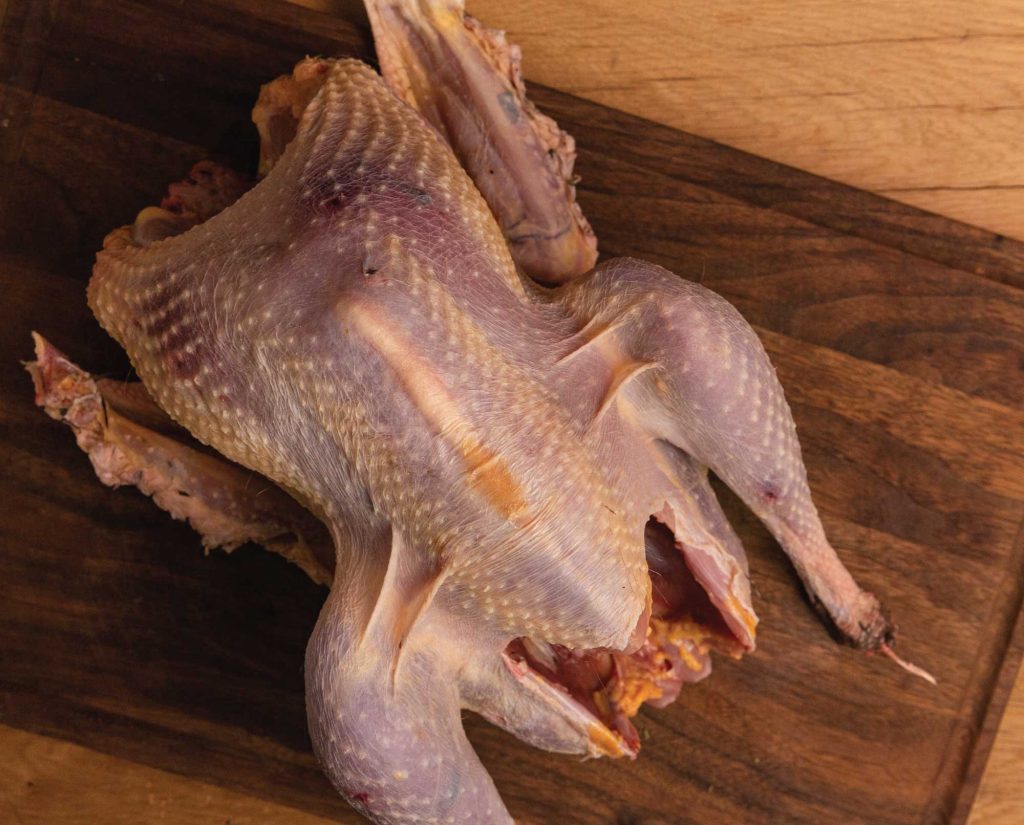 A whole plucked wild turkey