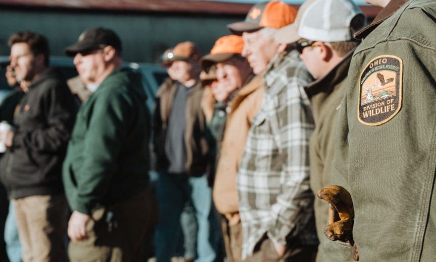 Volunteers from Cincinnati, Ohio Ruffed Grouse Society chapter helping the Division of Wildlife create habitat.