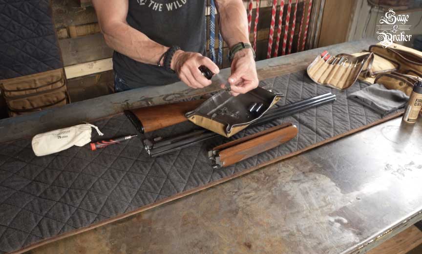 Soaking small shotgun parts in cleaner