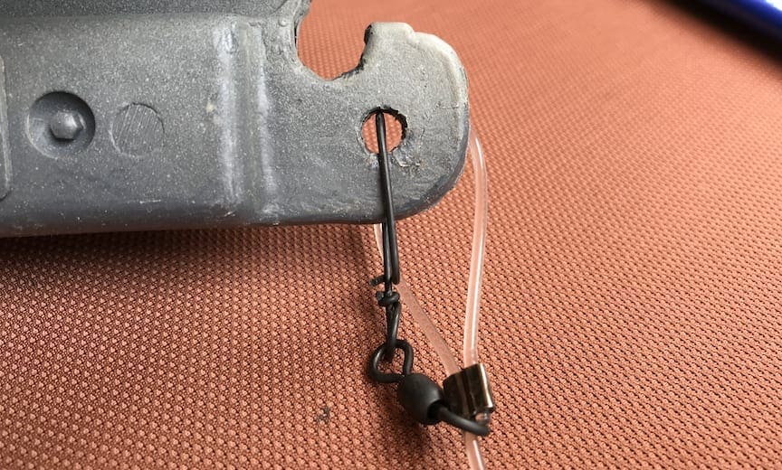 Texas rig decoy anchor attached to a duck decoy